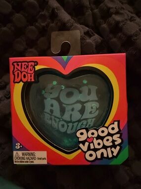 Nee Doh Good Vibes Only blue Heart Stress Ball - Teal